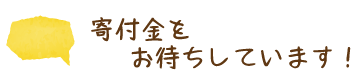 寄付金をお待ちしています！