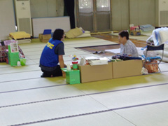 避難所での見守り（熊本地震）