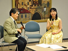 東京での点譜連のつどい　ゲストの上田喬子さんと（2018年7月）