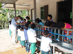2018年ヤンゴン愛の家小学校　手洗い指導