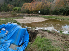 （2018年７月の豪雨被害）決壊した池