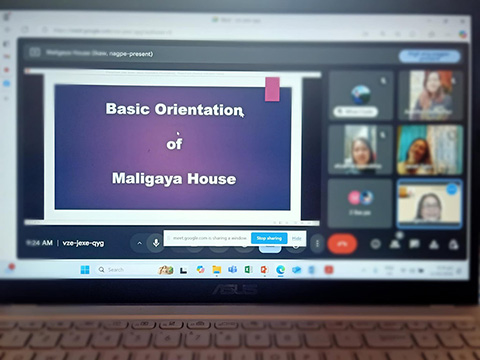 オリエンテーションーマニラのマリガヤハウス（現地の事務所）で実施しているケース相談前のオリエンテーションの様子