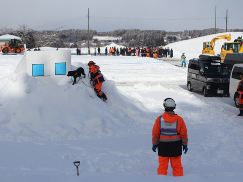 2025年2月　秋田県北秋田市での冬期防災訓練の行方不明者捜索